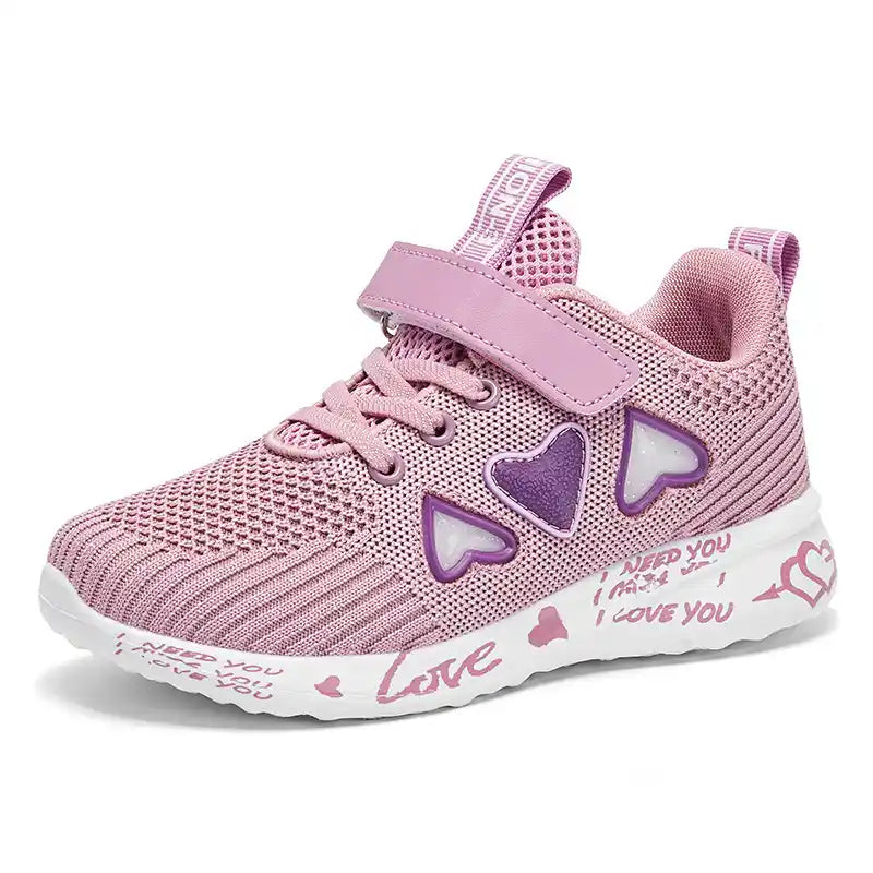 Kids Heart Mesh Trainers