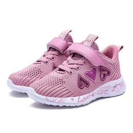 Kids Heart Mesh Trainers