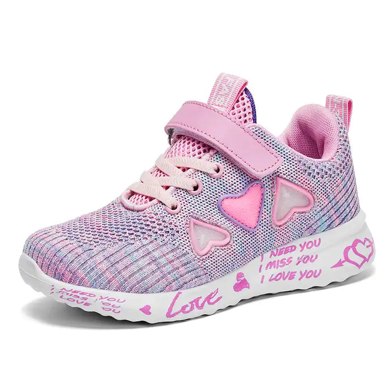 Kids Heart Mesh Trainers
