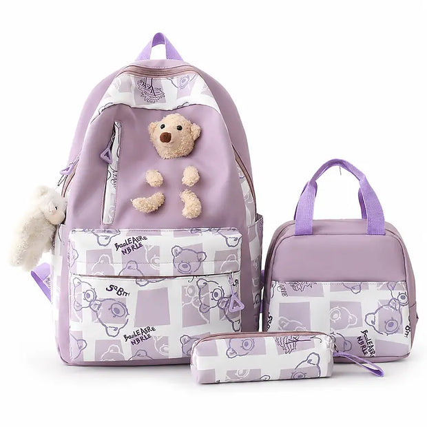 Teddy Hug Backpack School Set