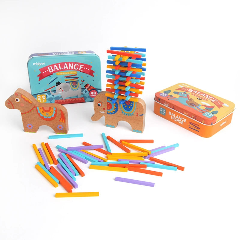 Wooden Animal Balance Stacking Game